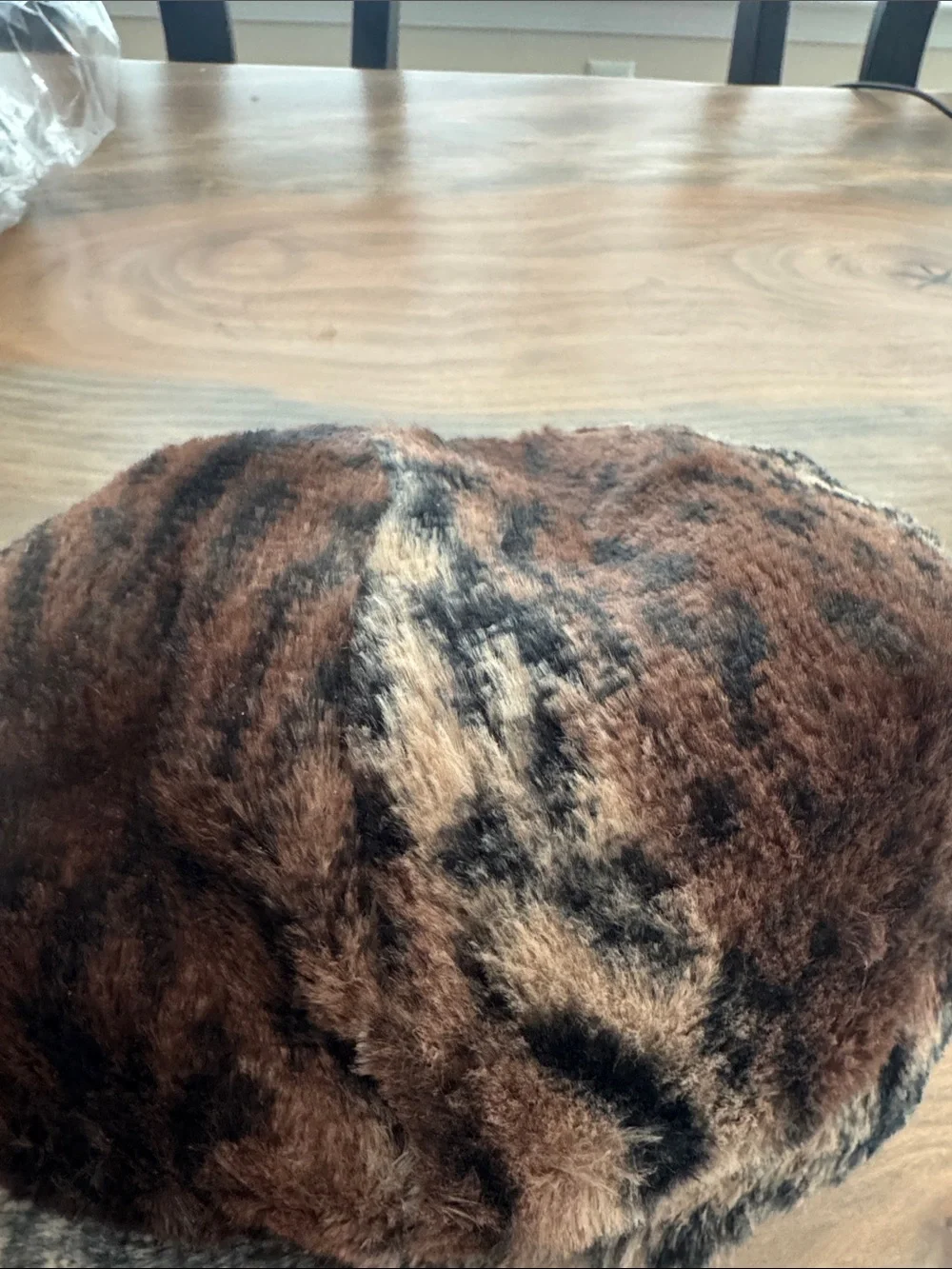 New Giovannio cha cha Faux Fur Brown & Black Newsboy Cap